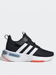 adidas Sportswear Kid's Racer Tr23 Elasticated Trainers - Black/white, Black/White, Size 12 Younger