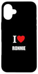 Coque pour iPhone 16 Plus Mignon I Love Heart Ronnie Parents Wife Husband Valentine