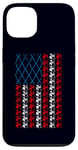 Coque pour iPhone 13 Batterie drapeau américain 4 juillet hommes femmes batteur USA