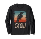 Retro Vintage Crow Crows Long Sleeve T-Shirt