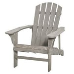 Fauteuil De Jardin Adirondack Dim. 78l X 89p X 88h Cm Bois Massif Sapin Gris Effet Vieilli