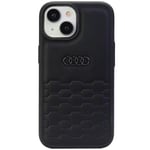 Coque Pour IPhone 15 Audi Série GT Noir En Cuir Synthétique Avec Logo