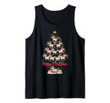 Siamese Cat Xmas Lighting Santa Siamese Cat Christmas Tree Tank Top