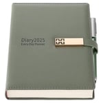 2025 Dairy,Academic Diary 2025 A5 Page A Day from January 2025 to December 2025,Organizer Daily Monthly Planner with Colorful Monthly Tabs,Pen,Pen Loop and Inner Pocket,Bookmarks (Green)