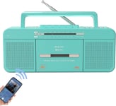 Lecteur Cassette Portable Avec Radio Stéréo Usb/Bluetooth/Am/Fm,Enregistreur De Microphone Intégré,Convertisseur De Cassette Vers Mp3,Vintage,Prise Pour Écouteurs (Lecteur De Cassettes Vert)