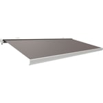 Store Banne Motorisé et Manuel Ombra 4x3.5m - led Intégré - Blanc/Taupe - Double Commande - Canopée