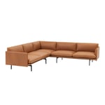 Muuto - Outline Sofa Corner / Black Base Refine Leather Cognac - Soffor - Anderssen & Voll