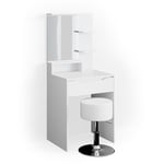 Vicco - Coiffeuse Ruben, Blanc, 60 cm avec tabouret