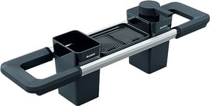 BLANCO Organiseur de bureau - Rail extensible de 396 à 440 mm pour évier - Ustensiles de cuisine parfaitement organisés - Distributeur de savon pour liquide vaisselle, récipient de nettoyage et bac