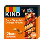 KIND Bars, Gluten Free Snack Bars, Dark Chocolate Orange Almond, High Fibre, Healthy Snack, No Artificial Colours, Flavours or Preservatives, Multipack 12 x 40g