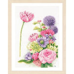 Vervaco Point De Croix Compté Kit Tableau Complet Set BEAUTÉ FLORALE De Broderie Loisir Créatif Maison Decoration Cadeau DIY ca. 32 x 48 cm Counted Cross Stitch Embroidery