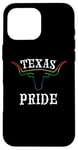 Coque pour iPhone 16 Pro Max Drapeau arc-en-ciel pour le mois de la Gay Pride du Texas