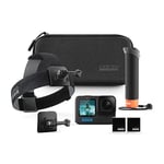 GoPro HERO12 Accessory Bundle - Includes HERO12 Black Camera, The Handler (Floating Hand Grip), Head Strap 2.0, Enduro Rechargeable Battery (2 Total), and Carrying Case