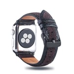 Bracelet en cuir véritable bicolore couche supérieure noir/marron pour votre Apple Watch Series 4 44mm/Series 3 2 1 42mm