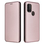 Motorola G30/G10 - Mobilskal med Kortfack - Borstad Design - Rosa guld