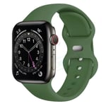 Silikonarmband för Apple Watch 44mm 40mm 45mm 42-38-41mm original 1:1 armband iwatch serie 8 7 se 3 4 5 6 9 ultra 2 49mm 6 Army green 49mm-42-44-45mm S-M