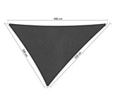 Shadow Comfort Ombre Voile écran Solaire perméable à l'eau HDPE auvent de Jardin pour Jardin extérieur Terrasse UV Bloc - Triangle 3x3,5x4m - Noir Carbone