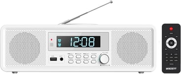 Cha?nes Hi-Fi Syst?me St?r?o Home Cd, Micro Chaine Cd/Mp3/Usb Fm/Bluetooth Stereo/Auxiliaire/Avec Double Alarme/20W Rms, Lecteur Cd Pour La Maison