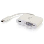 C2G USB C to VGA Video Adapter w/ Power Delivery - USB Type C to VGA White - ekstern videoadapter - hvit