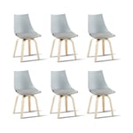 Designetsamaison - Lot de 6 chaises scandinaves grises - Nicosie