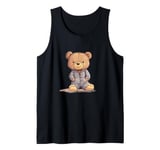 Awesome Teddy Bear in Soft and Cozy Pajamas Tank Top