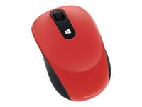 Microsoft Sculpt Mobile Mouse - Mus - Høyre- Og Venstrehåndet - Optisk - 3 Knapper - Trådløs - 2.4 Ghz - Usb Trådløs Mottaker - Flammerød