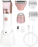 Electric Razor for Women, Bikini Face Body Hair Trimmer, Wet/Dry, Cordless, Gold