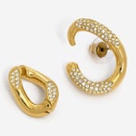 Swarovski Dextera Asymmetrical Set of Two Gold Tone Single Ear Cuffs 5615734