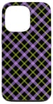 iPhone 13 Pro Purple Black Green Plaid Halloween Plaid Fall Autumn Pumpkin Case