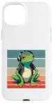 Coque pour iPhone 15 Plus Frog Headphones Music Chill Cool Veste décontractée