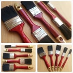 5 Set Paint Brush Set Home Wall Wood Fence Gloss Emulsion Red Handle DIY EC 