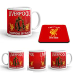 Liverpool Mugg + Underlägg Champions 2020 paket med tryck