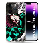 Coque pour Iphone 14 Pro Plus (6.7) Manga Demon Slayer Tanjiro