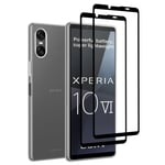 Clear Gel  TPU Case Cover With 2 X Tempered Glass for Sony Xperia 10 VI (2024)