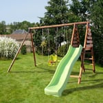 Portique balançoire avec toboggan - Bois - H2,20m -TULIPE  