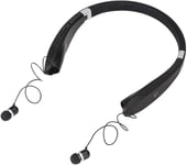 Casque De Type Suspendu Au Cou,Ecouteur Sans Fil Retractable Pliable,Casque Portable De Qualite Sonore Claire,Casque Sans Fil Pour Le Sport(Noir)