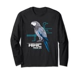 Mimic Mode On, Futuristic African Grey Parrot Long Sleeve T-Shirt