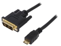 Cable DVI-D -18+1- male HDMI male 5m - Noir