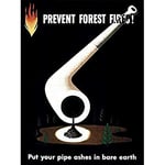 War WWII USA Prevent Forest Fires Pipe Ash Advert ungerahmt Wandbild Kunstdruck Poster Home Decor Premium