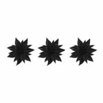 Juldekoration Svart Blomma Clip On 95 mm 3-pack