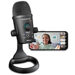 Roland GO:PODCAST Video Podcasting Studio for Smartphones | Easy-To-Use Livestreaming System for Podcasters, Vloggers & More | Intuitive Video App | USB Microphone | Four Polar Patterns