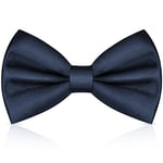 URAQT Homme Noeuds Papillon, Nœud Papillon pour Homme Réglable en gabardine de smoking solide, Couleur unie Noeud papillon pour Noeud papillon pour enfants et hommes pour Mariage Fête, Bleu Marine