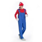 Vuxen Herr Super Mario Bros. Maskeraddräkt Kostym Red 4XL