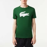 Lacoste Mens Ultra Dry XXL Logo Sport T-Shirt in Green material_cotton - Size Small