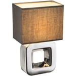 Etc-shop - Lampe de table en tissu interrupteur salon salle de travail cube éclairage chrome