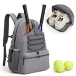 G4Free Sac de Tennis, Sac à Dos de Tennis pour Homme et Femme, Grand Sac de Pickleball, Peut contenir 4 Raquettes avec Compartiment à Chaussures