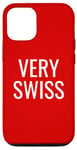 Coque pour iPhone 13 Red White Very Swiss Switzerland