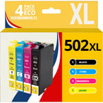 Pack 4 cartouches compatibles EPSON 502XL - 123CONSOMMABLES