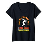 Womens You're Looking At A Lean Mean Discus Machine Funny Discus V-Neck T-Shirt