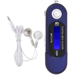 Jeffergarden Lecteur USB MP3 de musique portable avec écran LCD Radio FM Carte mémoire vocale Bleu